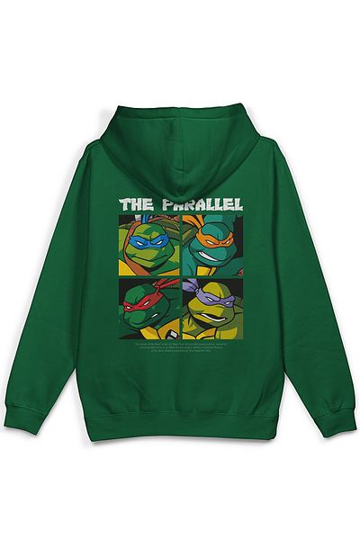 Overoz Ninja Turtles Back Printed Hooded Oversize Φούτερ Πράσινη κουκούλα H1302