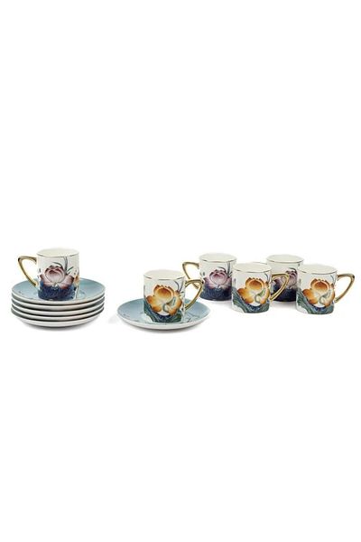 Mikasa Moor Garden Blue - Set of 6 100cc Coffee Cups