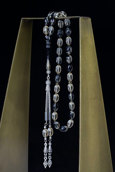 Tesbih Otağı Black Fire Amber Tasbih - Design elegant și transparent