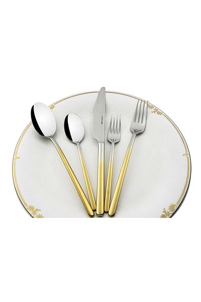 Mikasa Moor Dolce Gold 90 Piece Fork Spoon Knife Set