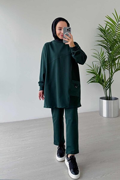 Ka Hijab Emerald Crew Neck Hijab Σετ 2 τμχ - Μονή τσέπη, δύο κλωστές