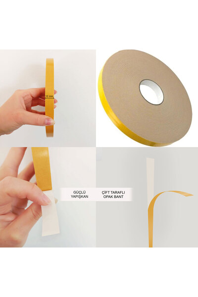 TİNK ÇİFT TARAFLI GÜÇLÜ OPAK BANT 12 MM X 100 M - 1 adet/1,2 m²