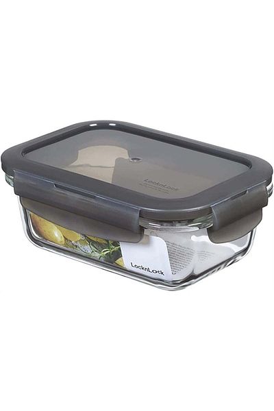 Lock & Lock Locknlock Euro Oven & Storage Container Quadrilateral 380 Ml Gray