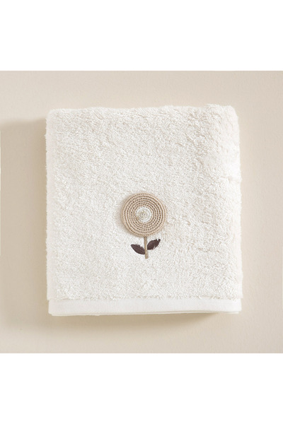 Chakra Ladina Yüz Havlusu 50x90 Cm Ekru