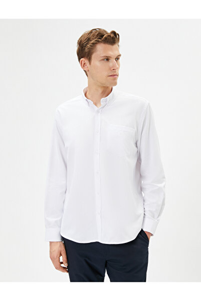 Koton Klassisches, langärmliges Hemd mit Knopftaschen