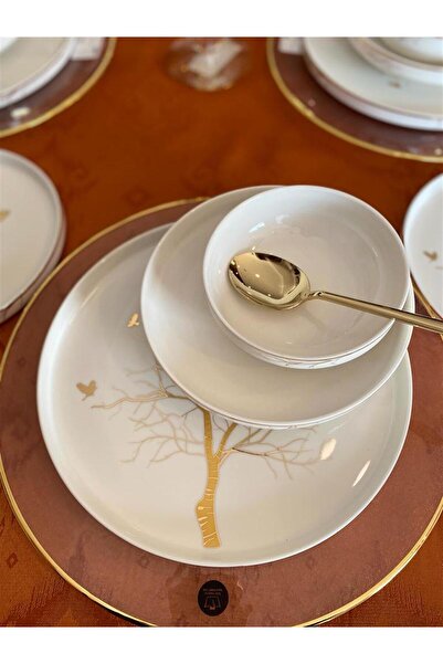 Sembol Tree Of Lıfe Bone China Yemek Takımı 66 Parça