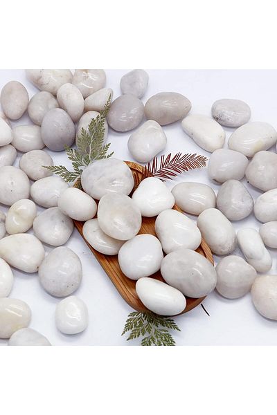 Generic 5lb (2.25 KG) White Pebbles Natural Decorative Stone Polished