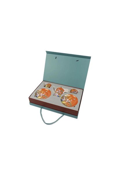 Mikasa Moor Orange Garden 2-Piece Double Coffee Set and 200cc Teapot