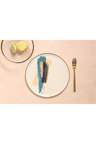 Porland Dash Pattern3 Flat Plate 21cm