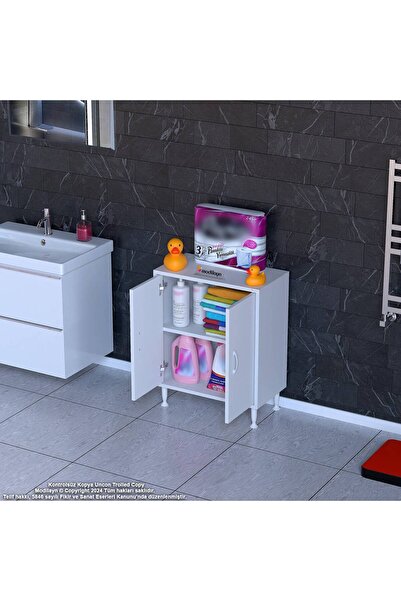Modilayn SÖKE Küçük Alanlar İçin Akıllı Çözümler 60x75x32,5 cm’ lik 2 Kapaklı 2 Göz Raf Dolap