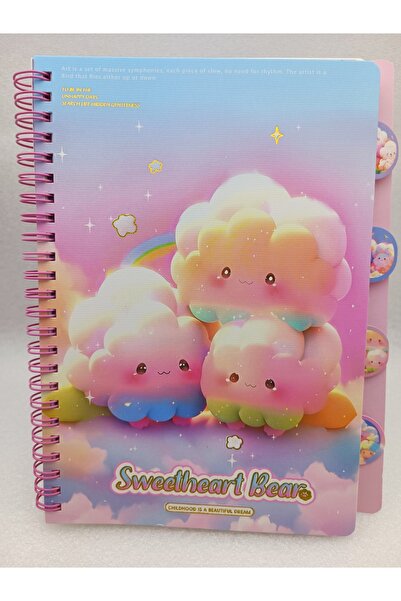 Meyra Accessories Санрио цветен бележник A5 с облаци - 2025 седмичен бележник със спирала, сладък подарък