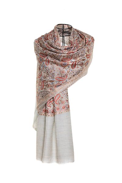 CASHMERE AND SİLK MAWLANA 85%Casmide 15% Silk Embroidered Shal