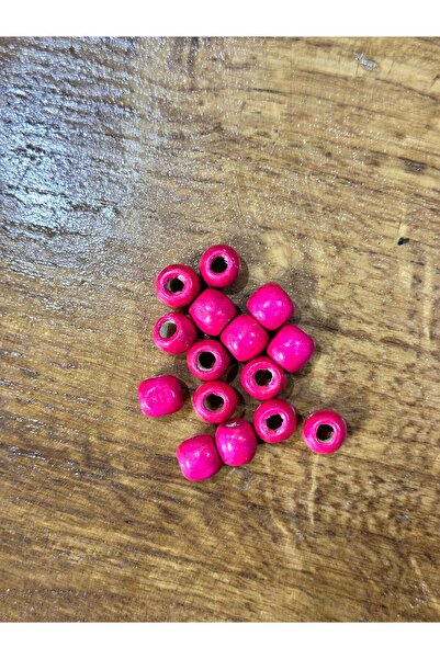 Gönülden Tasarım 15 KOMADA RUŽIČASTIH DRVENIH PERLI ZA NAKIT 1X1 CM