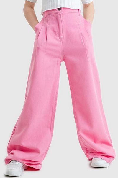 GİYİCEM TEKSTİL Girl's Pleated Linen Trousers 2539