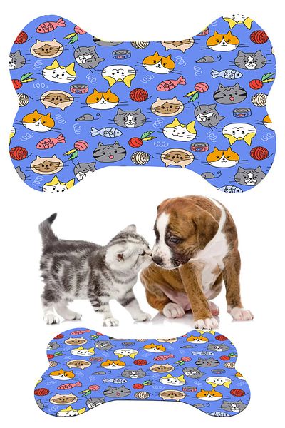 Egebella Food Mat, Multi-Purpose Pet Mat, Food Placemat Cat Dog Non-Slip Mat