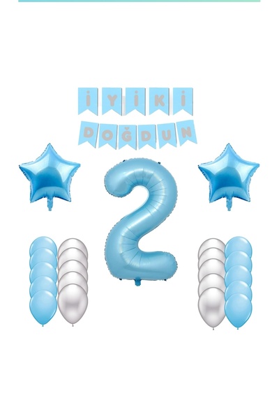 ATAKENT PARTİ Μπλε Σετ Γενεθλίων 7 Ετών: Σετ Γενεθλίων Αγόρι Blue Figure