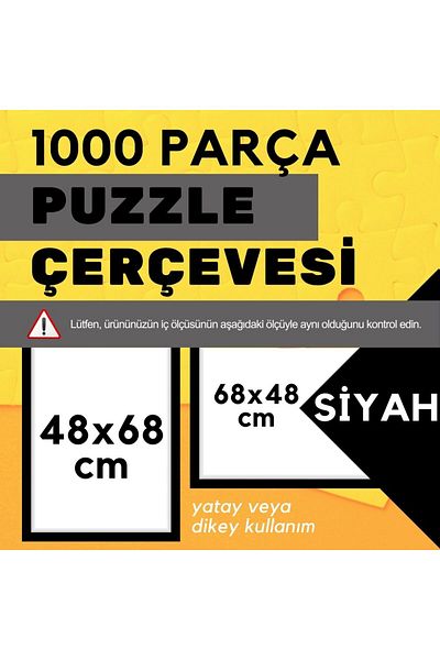 CreaWitch 68X48 cm - Puzzle Frame - 1000 Pieces Colorful Black Brown Gold White Transparent Pvc