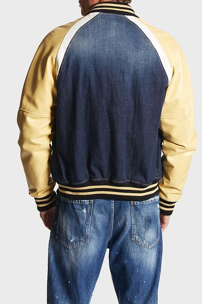 DSquared2 Men's Bomber Jacket - Stretch Cotton, College Collar, Regular Fit Jacket S74Am1451 S30664 470