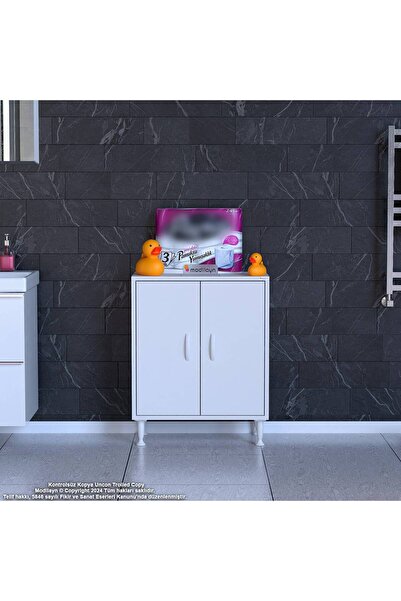 Modilayn SÖKE Küçük Alanlar İçin Akıllı Çözümler 60x75x32,5 cm’ lik 2 Kapaklı 2 Göz Raf Dolap