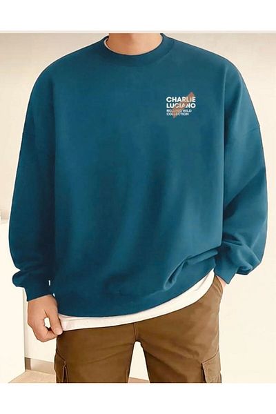 NO 601 Men's Lemon Cuffed Luciano Crew Neck Hoodless Winter Sweat