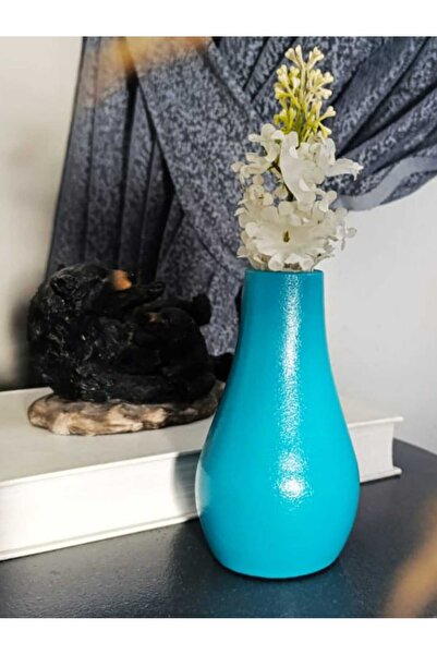 E.M.S AVM Vazo Damla Vazo Dekoratif Vazo Yeşil Renk 13 Cm X 7 Cm Turkuaz Renk.