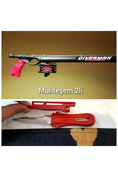 Diverman Divermaster Zıpkın Açık Kafa 90 Cm Diverman Dalış Bıçağı Beraber