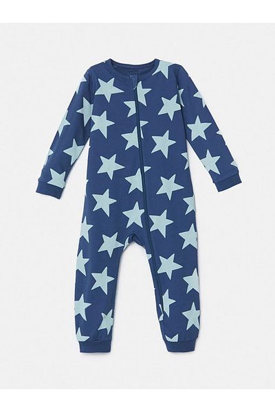 LC Waikiki Lcw Baby Navy Blue Crew Neck Striped Baby Boy Romper 3Pcs