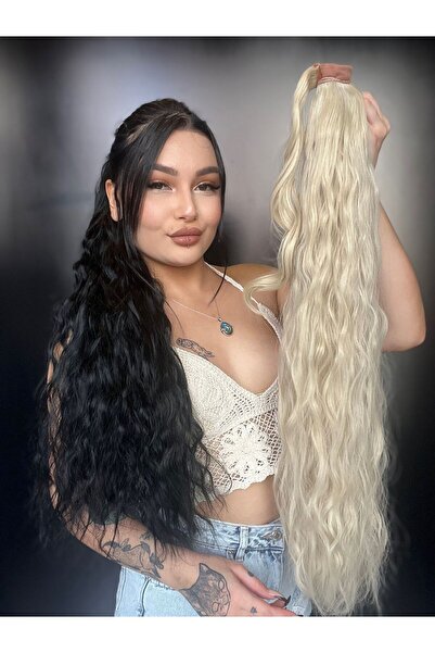 Suzan Peruk Afro Dalgalı Bağcıklı Yandan Cırtcırt yapıştırmalı Kulllanışlı At...
