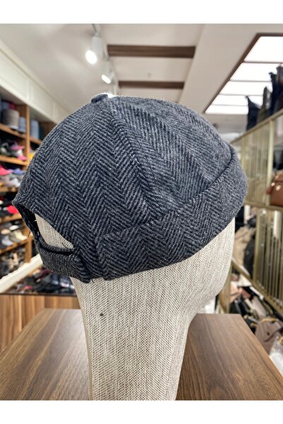 Göksu Şapka Yünlü Kışlık Docker Şapka Kısa Şapka Arkası Ayarlı Sipersiz Şapka