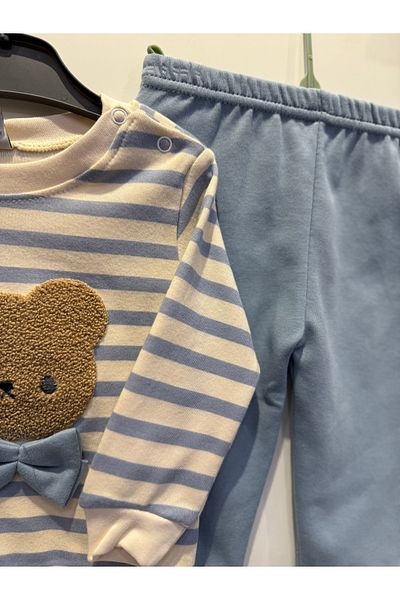 HappyMom Bow Tie Bear Striped Suit