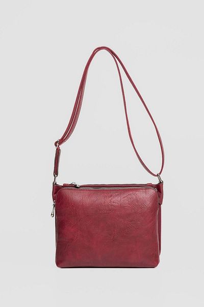 Jacquline Im332-9 Claret Red Crossbody Bag