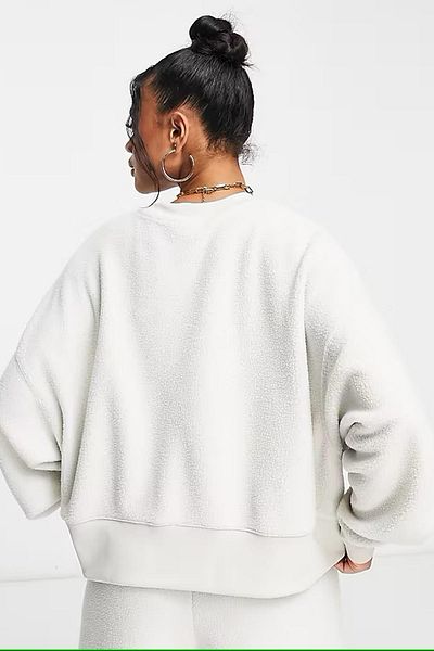 Nike Îmbrăcăminte sportivă Plush Mod Crop Crew Hanorac Stone Femei Wide Fit Plush Hanorac Stone