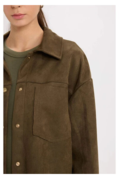 DeFacto Kadın Long Sleeve Shirt B2983ax Haki