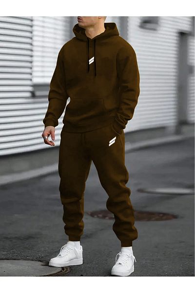 Elfa Tekstil Unisex Hooded Printed Oversize Tracksuit Set