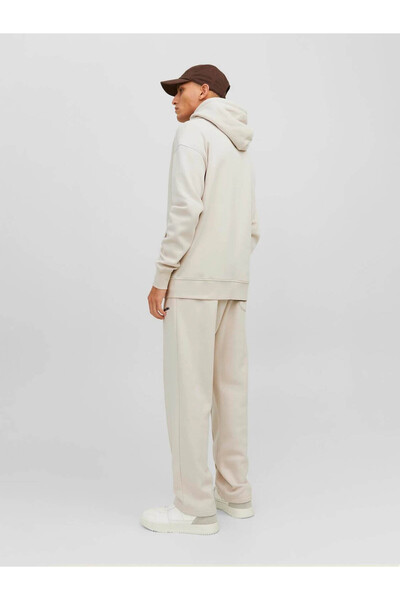 Jack & Jones Ανδρικό φούτερ με κουκούλα εκρού 12241691_jorvesterbro Sweat Zip Hoo