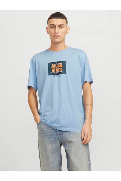 Jack & Jones Ανδρικό μπλουζάκι γαλάζιο - Jjhudson Tee Ss Crew, 12268477