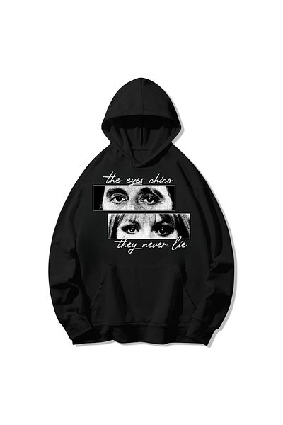 SVART WEAR Scarface the Eyes Chico Printed Oversize Premium Black Hoodie