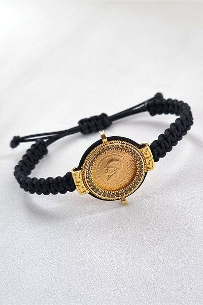 Osha Aksesuar Bracelet for Inserting Hollow Rope Knitted Gold