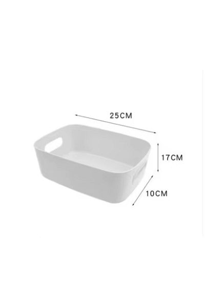 Ecolux 3 Pieces of White Refrigerator with 3.5 L Capacity - Cabinet, Bathroom and Kitchen Organizer Basket