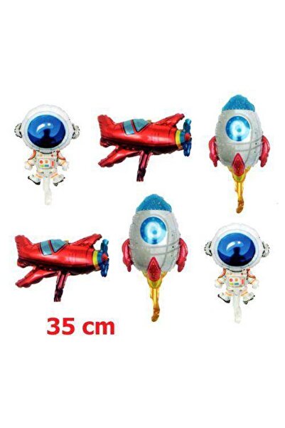 Parti Dükkanım مجموعة بالونات فويل ذات طابع فضائي مكونة من 6 قطع
