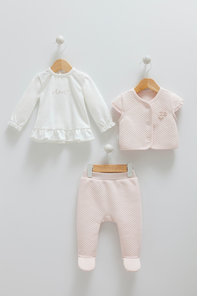 Caramell Mini Girl Kapitone 3'lü Takım