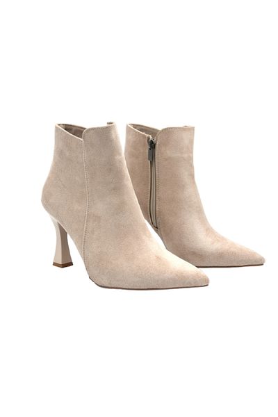 BEYAZ (OC SHOES) Pena Γυναικείες κοντές μπότες με λεπτό τακούνι