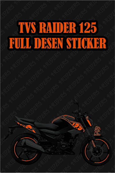 TRİDERS TVS Raider 125 Sticker Set  Full Sticker REFLEKTÖRLÜ TURUNCU