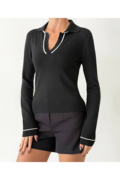 OYERGA MODA Pulover de damă cu gât polo