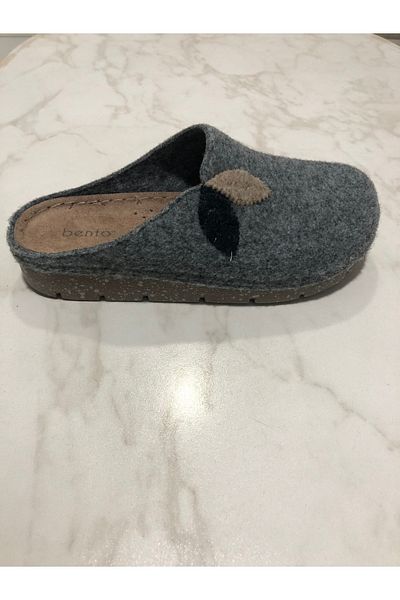 BENTO Women's Felt Gray House Slippers K117004