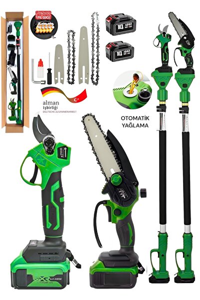 teknotrust 4500mp Şarjlı Teleskopik Dal Budama Makası ve Bağ Budama Testere Ç...