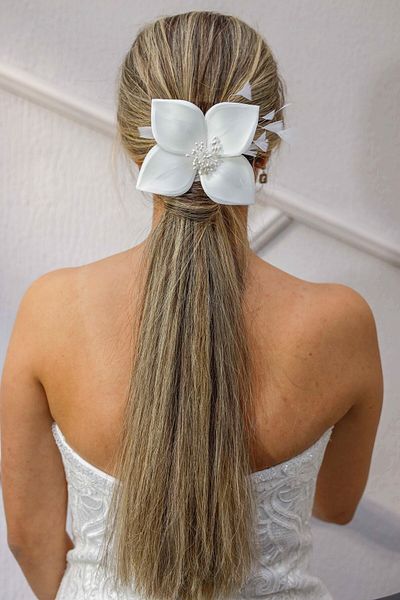 Turkuaz Accesoriu pentru păr de mireasă/Nunta Nunta Flori albe Otriş Cataramă de mireasă