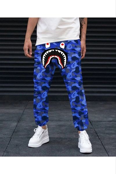 AXXAN COPY - Γκρι Εποχιακό Παντελόνι Φούτερ Bape Embroidery - Δύο Κλωστές