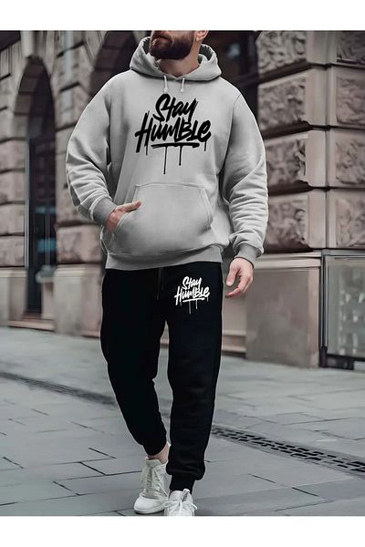Guillermo Trend Printed Men's Hoodie & Sweatpants Set up to 7XL - Elegance & Comfort
