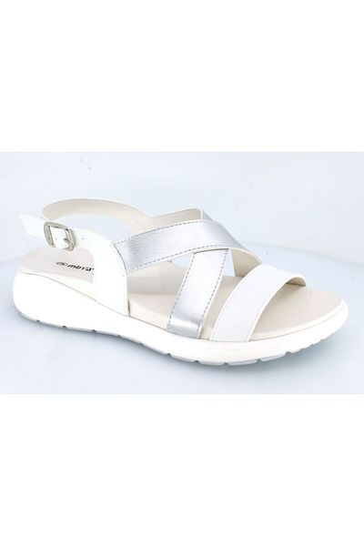 Muya Audrey White Women's Sandals - Anatomical Sole, Adjustable Buckle